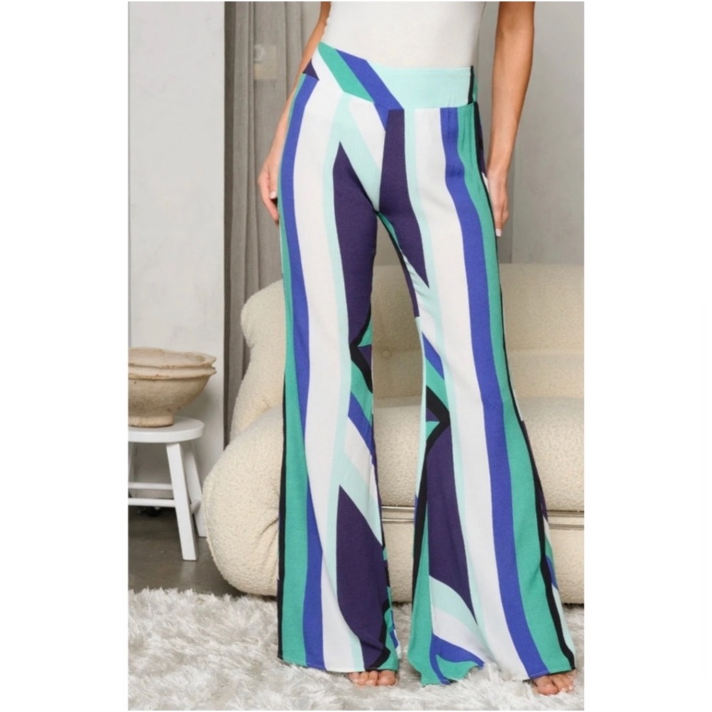 1 LEFT! Blue Palazzo Pants - Picture 4 of 5